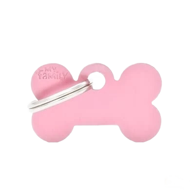 Long-Lasting MyFamily Small Pink Bone ID Dog Tag High-Quality