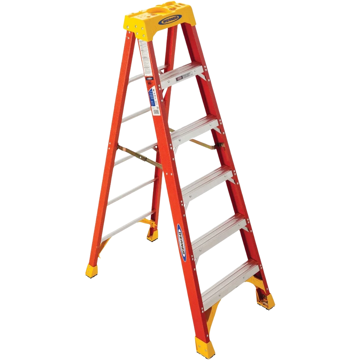 Elite Werner Fiberglass Step Ladder with 300 lb. Load Capacity 6 ft. Premium