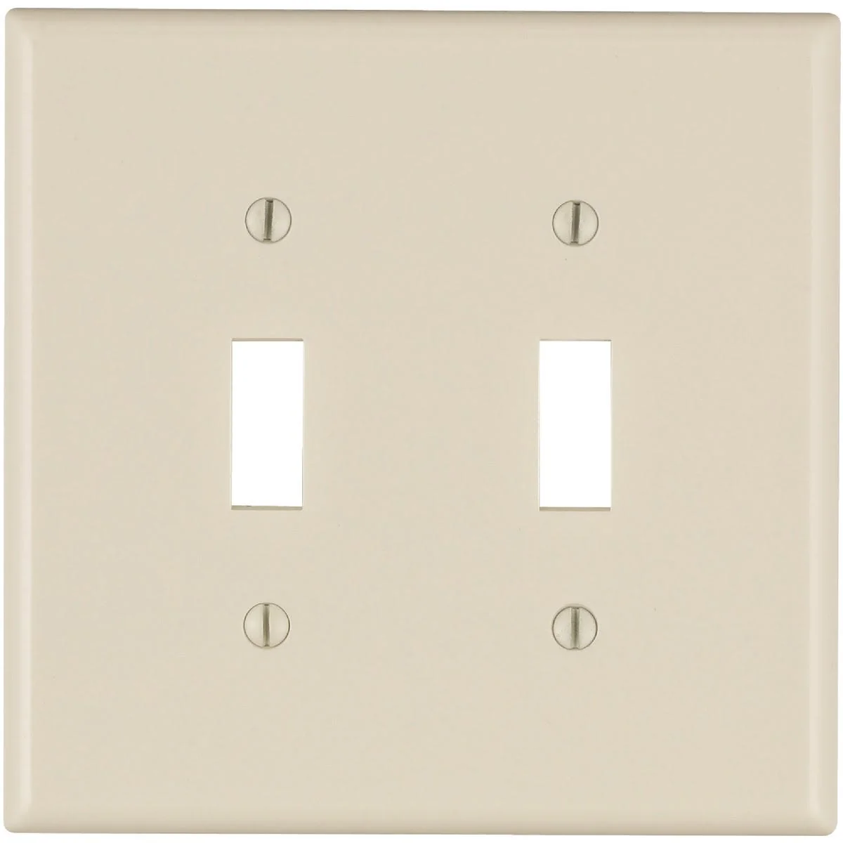 Long-Lasting Leviton 2-Gang Smooth Plastic Light Almond Mid-Way Toggle Switch Wall Plate Trusted
