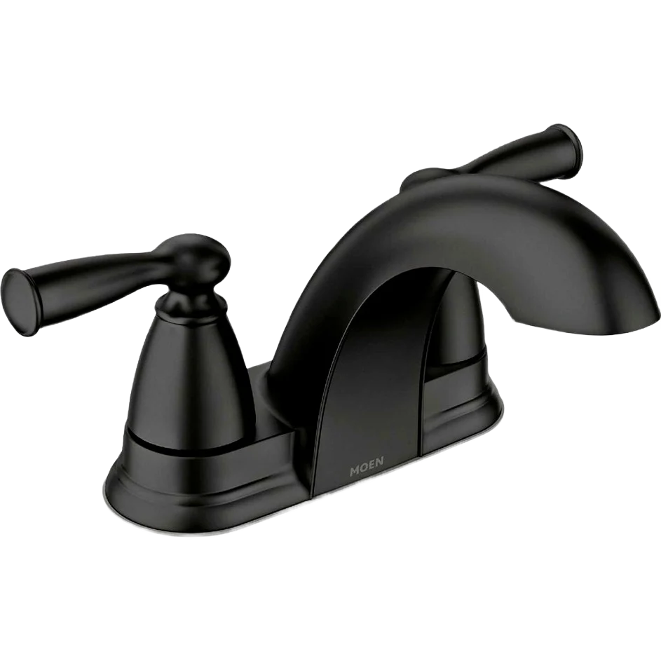 Elite Moen Banbury Matte Black Two-Handle Low Arc Bathroom Faucet High-End