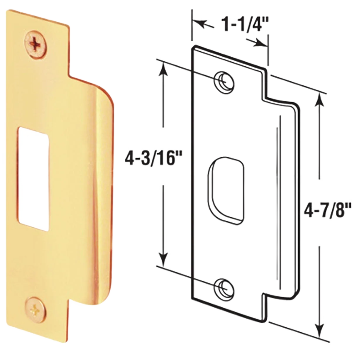 Innovative Prime-Line Defender Security 1-1 4 In. x 4-7 8 In. Lip Strike Organic