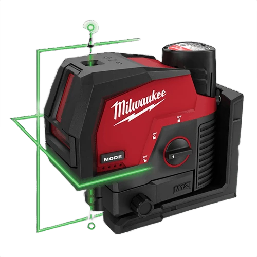 Fine Crafted Milwaukee M12™ Green Cross Line Plumb Points Laser Kit Outstanding