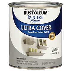 Contemporary Rust-Oleum Painters’ Touch Stone Gray Satin Ultra Cover Paint 1 Quart Refined