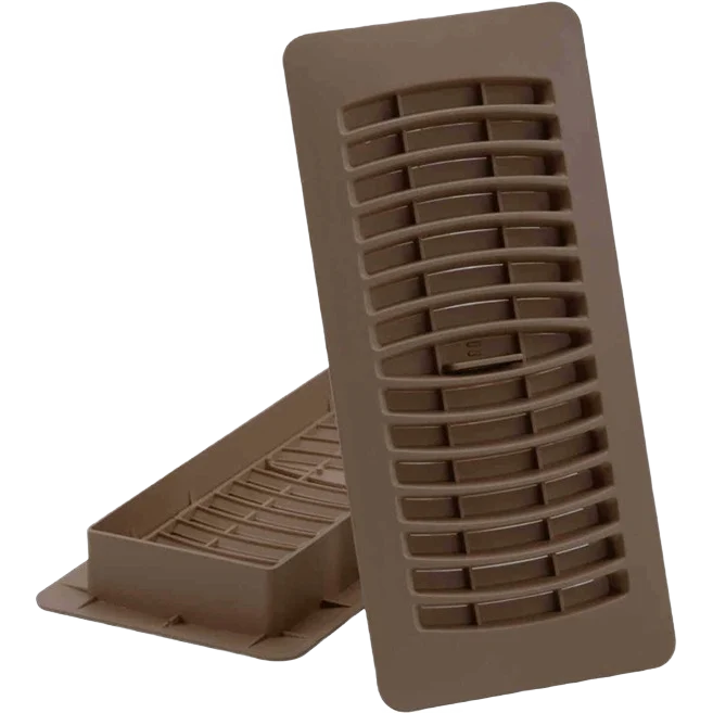 Luxury Imperial Brown Plastic Louvered Floor Register 4 In. x 10 In. Efficient