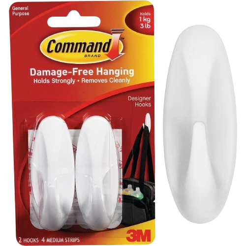 Modern 3M Command Medium Utility Designer Water Proof Adhesive Hook 2-Pack Reliable