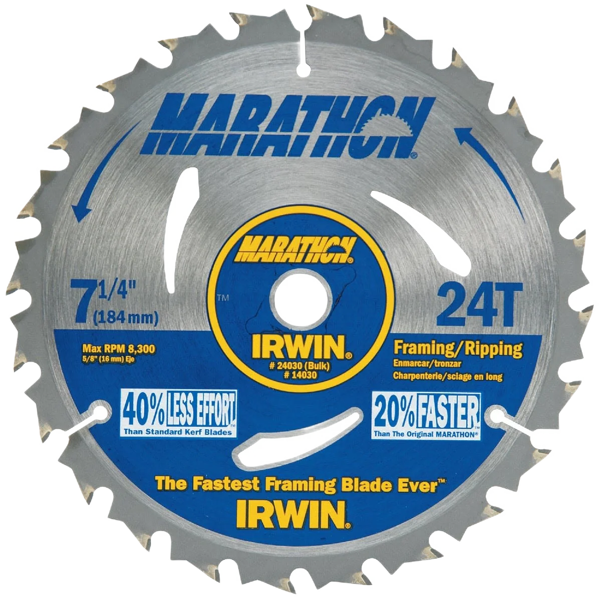 Luxury Irwin Marathon 7-1 4 in. 24-Tooth Framing Ripping Circular Saw Blade Lightweight