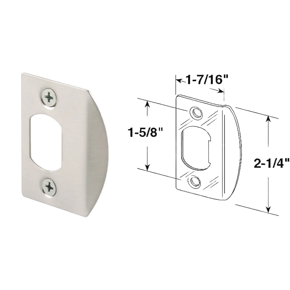 Prestigious Prime-Line Defender Security 1-3 4 In. Satin Nickel Strike Plate Reliable