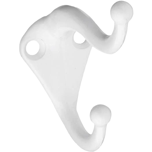 Lightweight National Hardware White Coat Hat Hook 2-Pack Premium