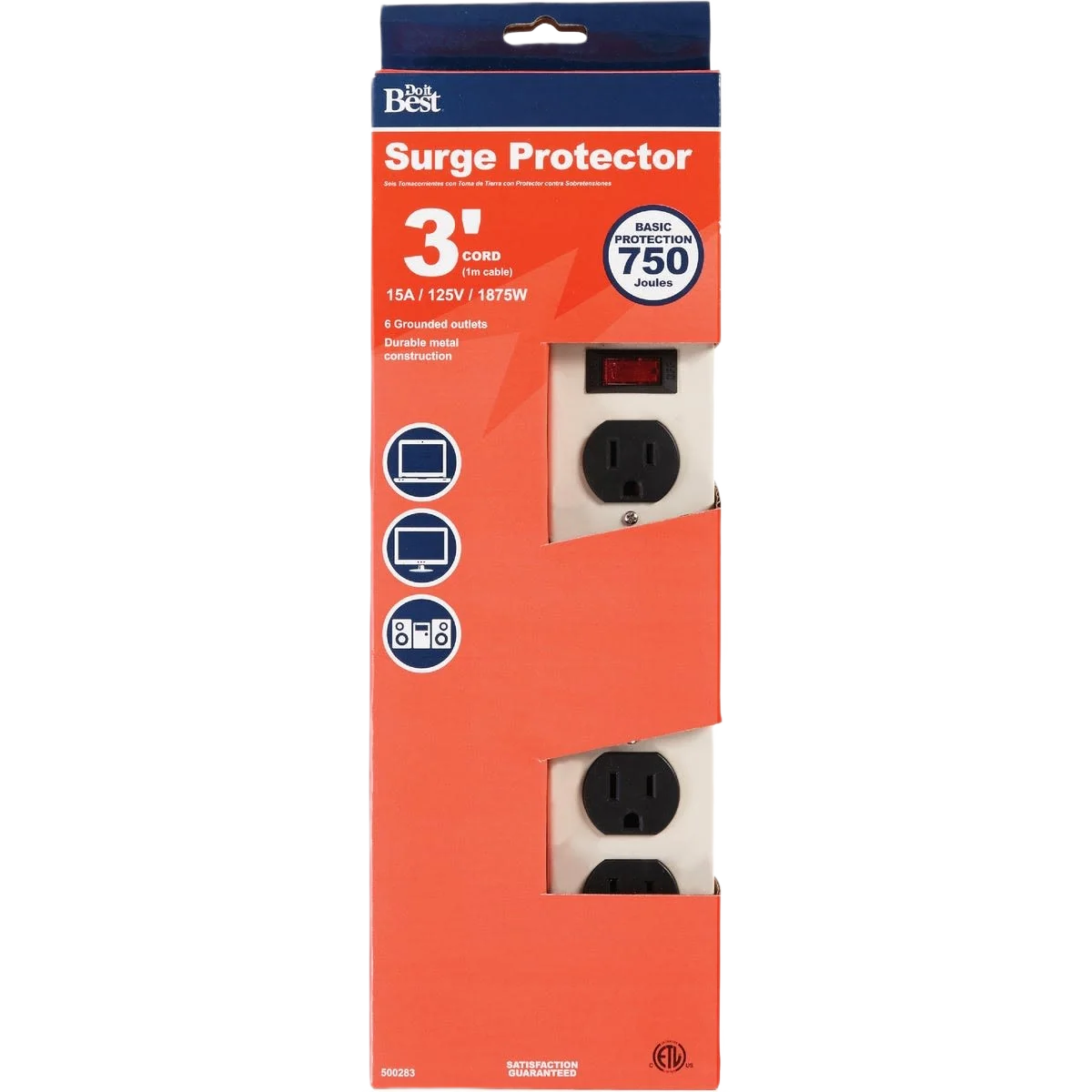 Reusable Do it 6-Outlet Metal Surge Protector Strip Effective