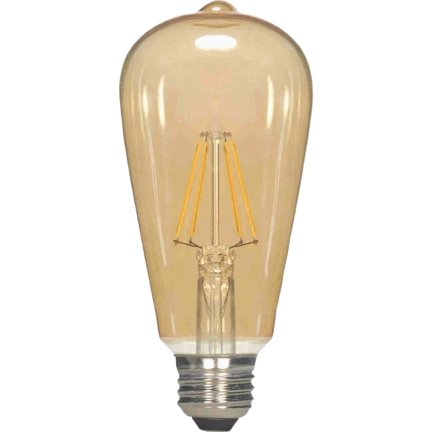 Minimalist Satco 7 Watt ST19 LED Transparent Amber Vintage Light Bulb Healthy