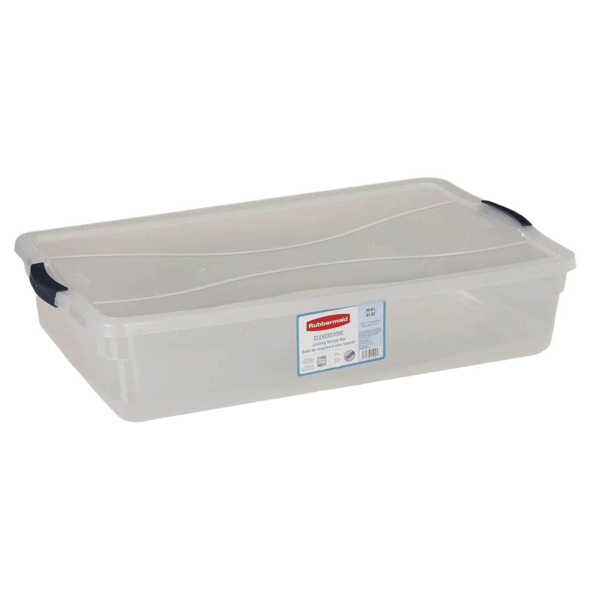 Breathable Rubbermaid Cleverstore Latching Lid Clear Storage Tote 41 Quart Contemporary