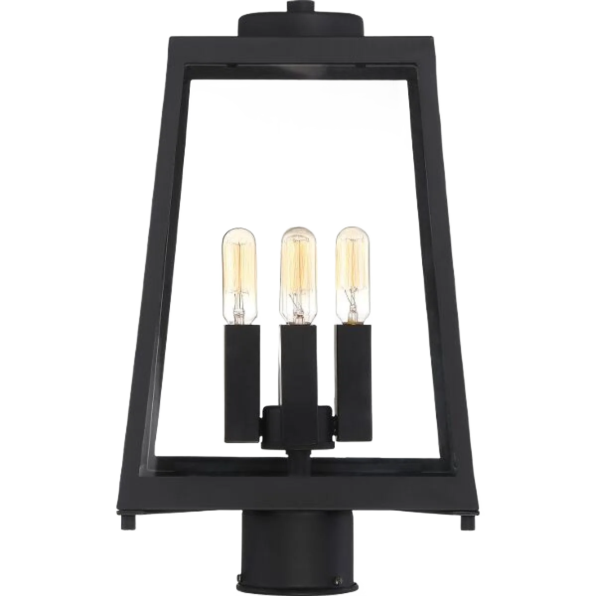 Stylish Satco Halifax 4-Light Post Lantern w Clear Glass Matte Black Finish 16.13 Trusted