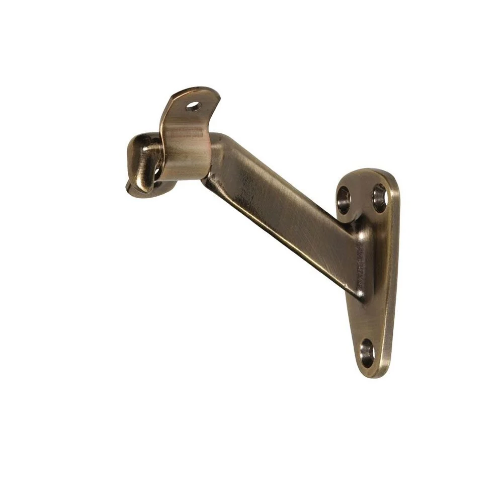 Secure Hardware Essentials Antique Brass Handrail Bracket Carded Excellent