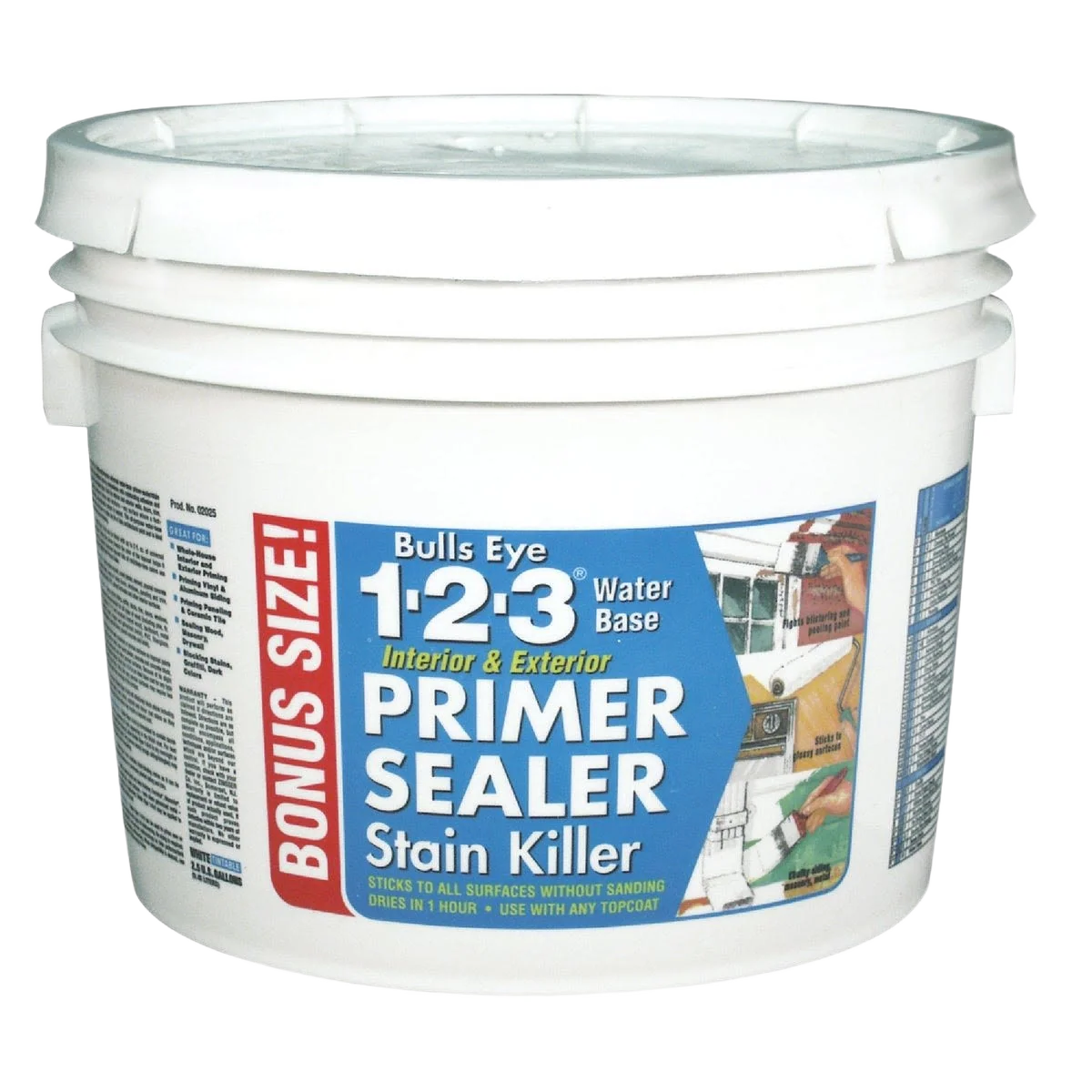 Certified Zinsser Bulls Eye 1-2-3 White Water Base Stain Blocking Primer 2.5 Gallon Advanced