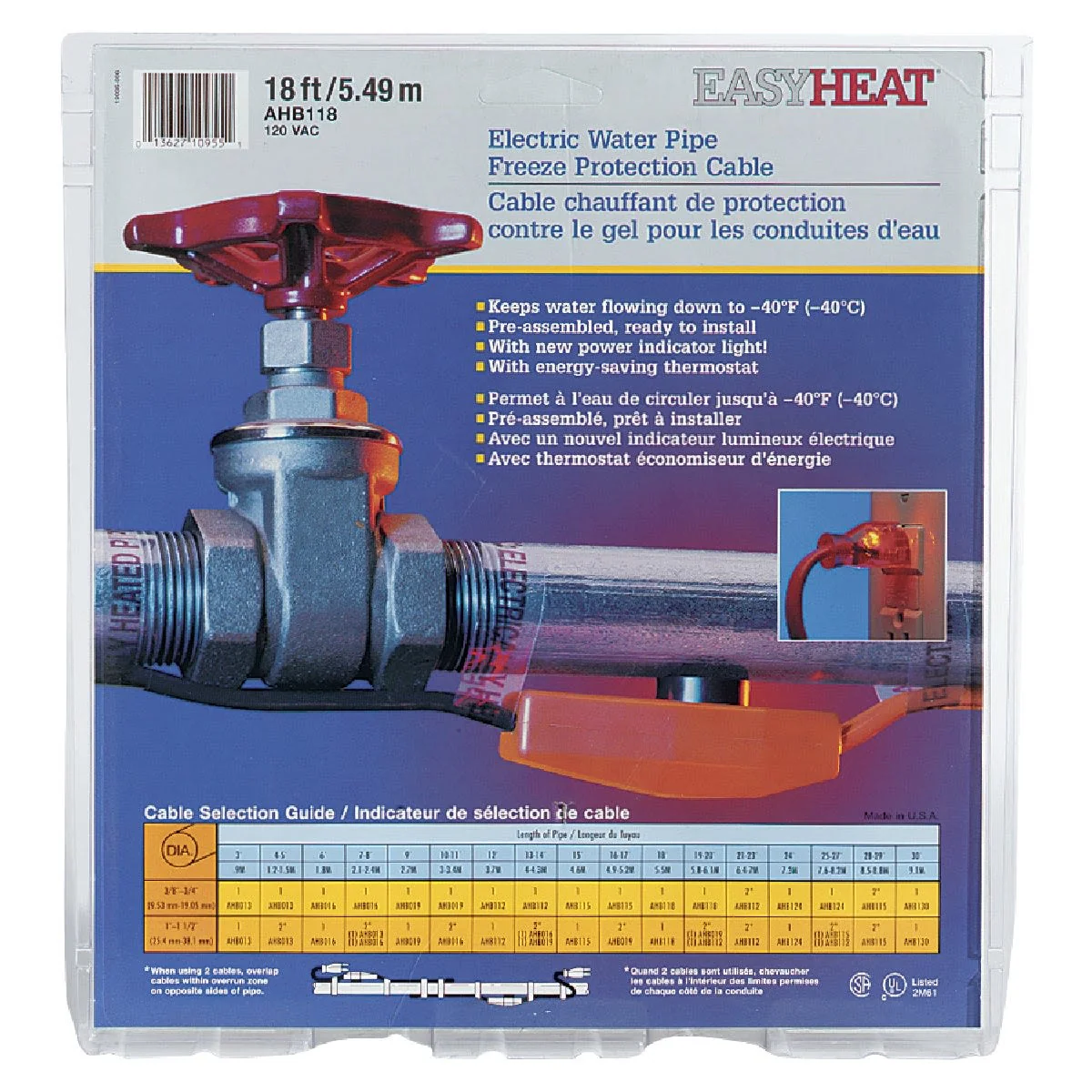 Fast Easy Heat 18 Ft. 120V Pipe Heating Cable Elite