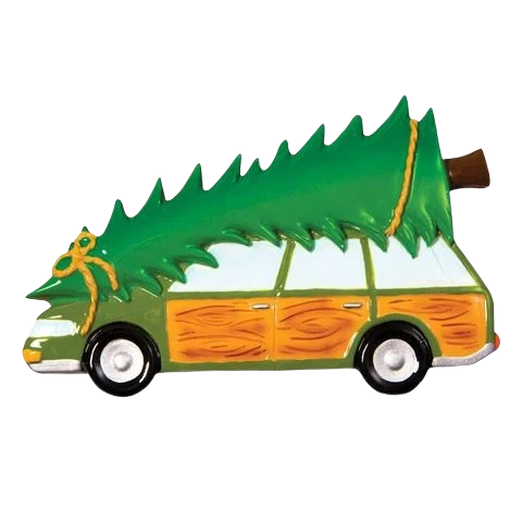 Fine Crafted PolarX Personalized Station Wagon with Tree Ornament Modern