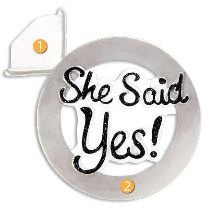 Refined PolarX Personalized She Said Yes Engagement Couple Ornament High-Grade