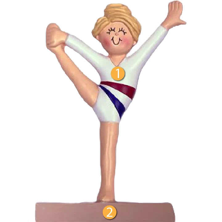 Original Design Ornament Central Personalized Blonde Female Gymnast Ornament Detailed