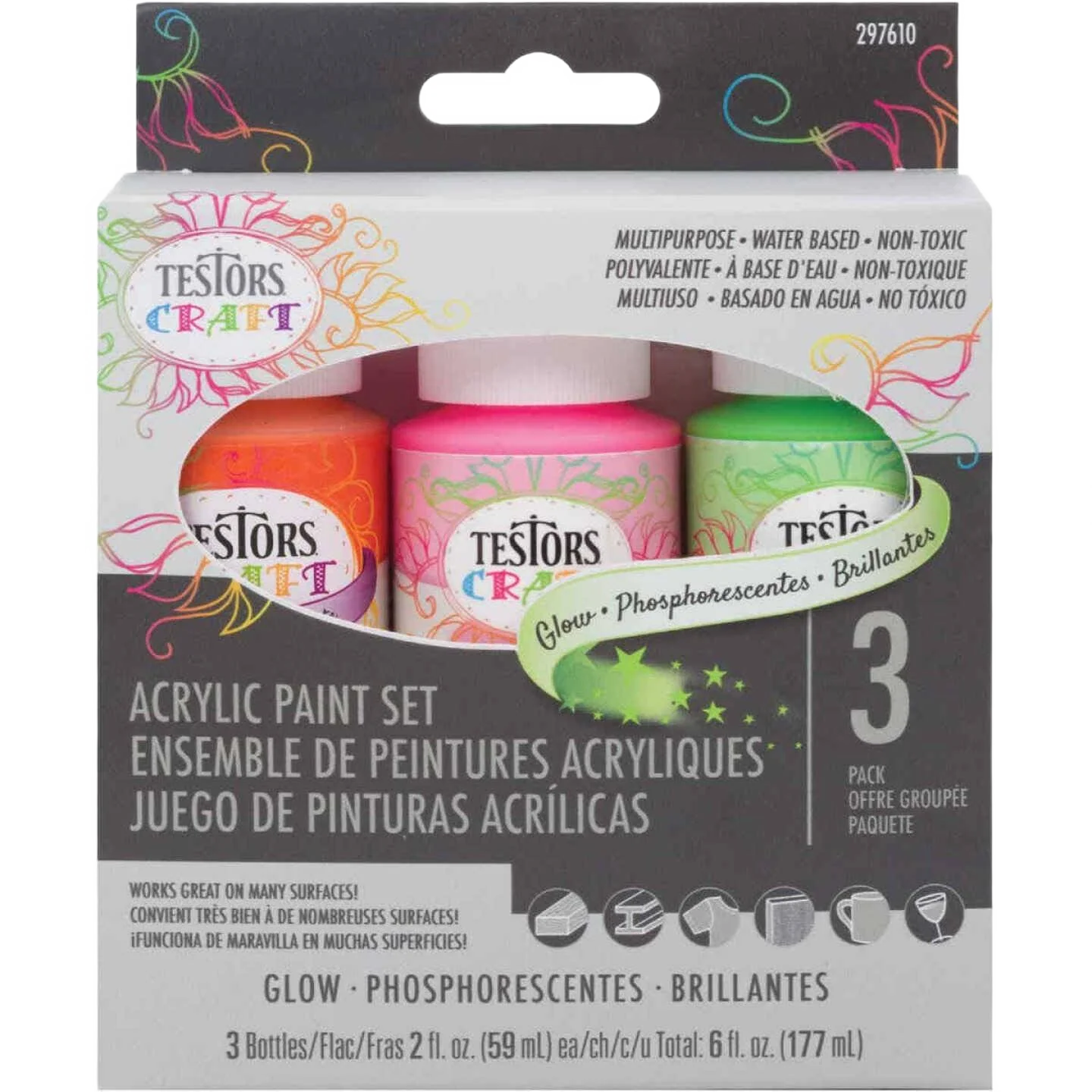Outstanding Testors Craft Acrylic Glow Paint Set 3-Pack Proven