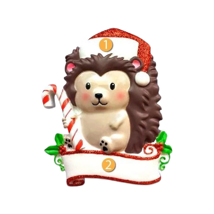 Smooth PolarX Personalized Hedgehog Ornament Solid