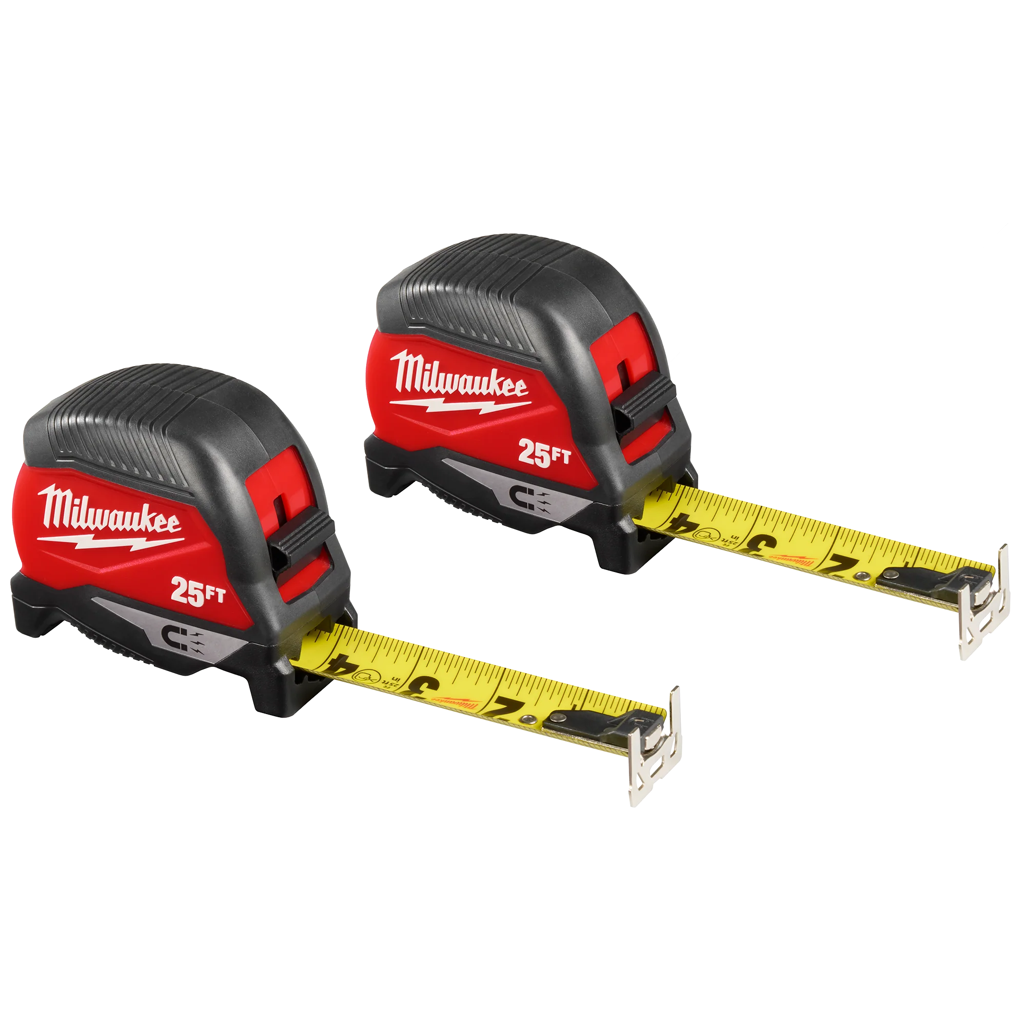 Clean Milwaukee 25′ Magnetic Tape Measure 2-Pack Crafted