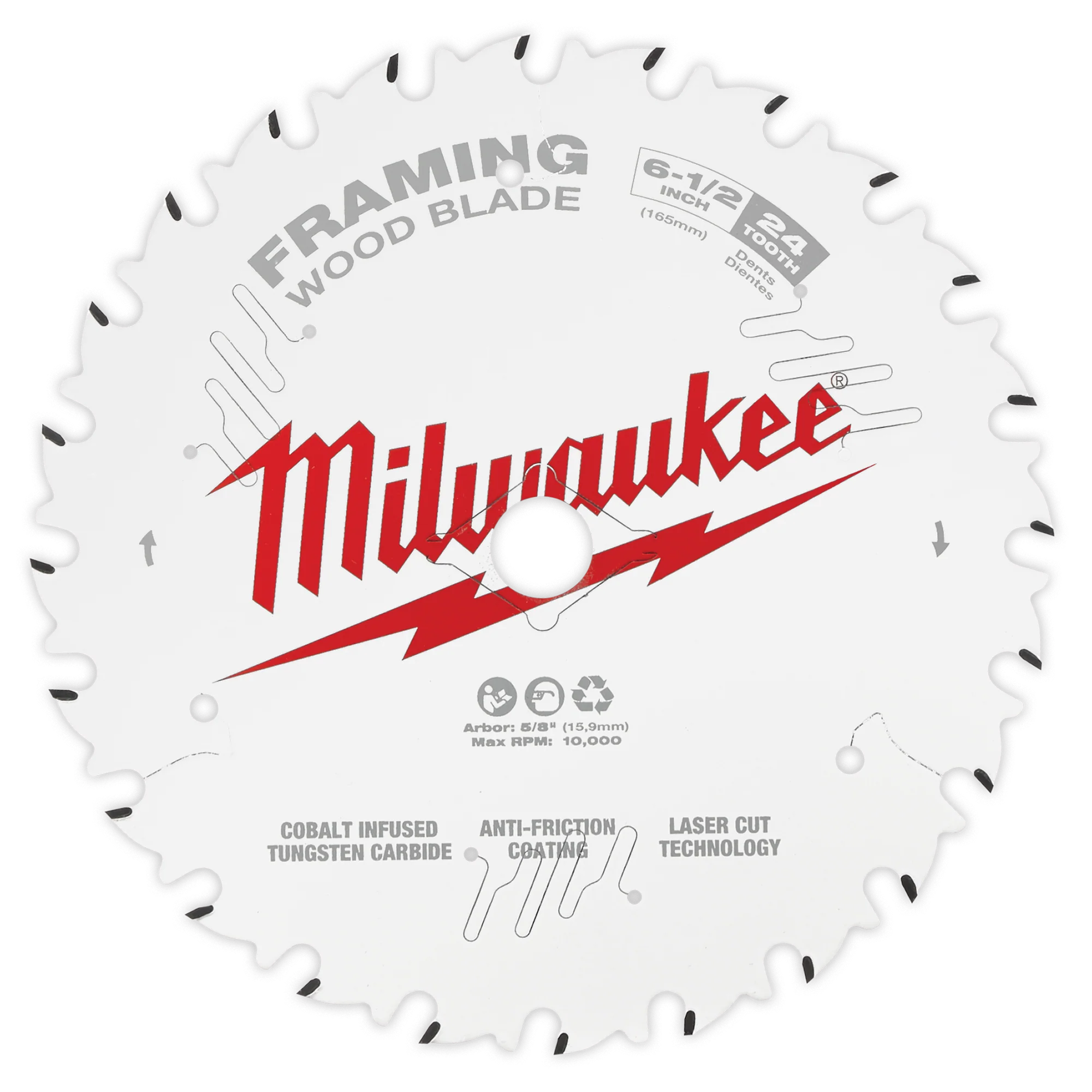 Certified Milwaukee 6-1 2 24T Thick Kerf Framing Circular Saw Blade 2 PK Consistent