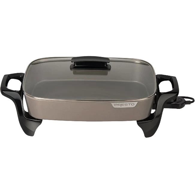 Premium Material Presto 16 In. Ceramic Electric Skillet with Glass Cover Organic