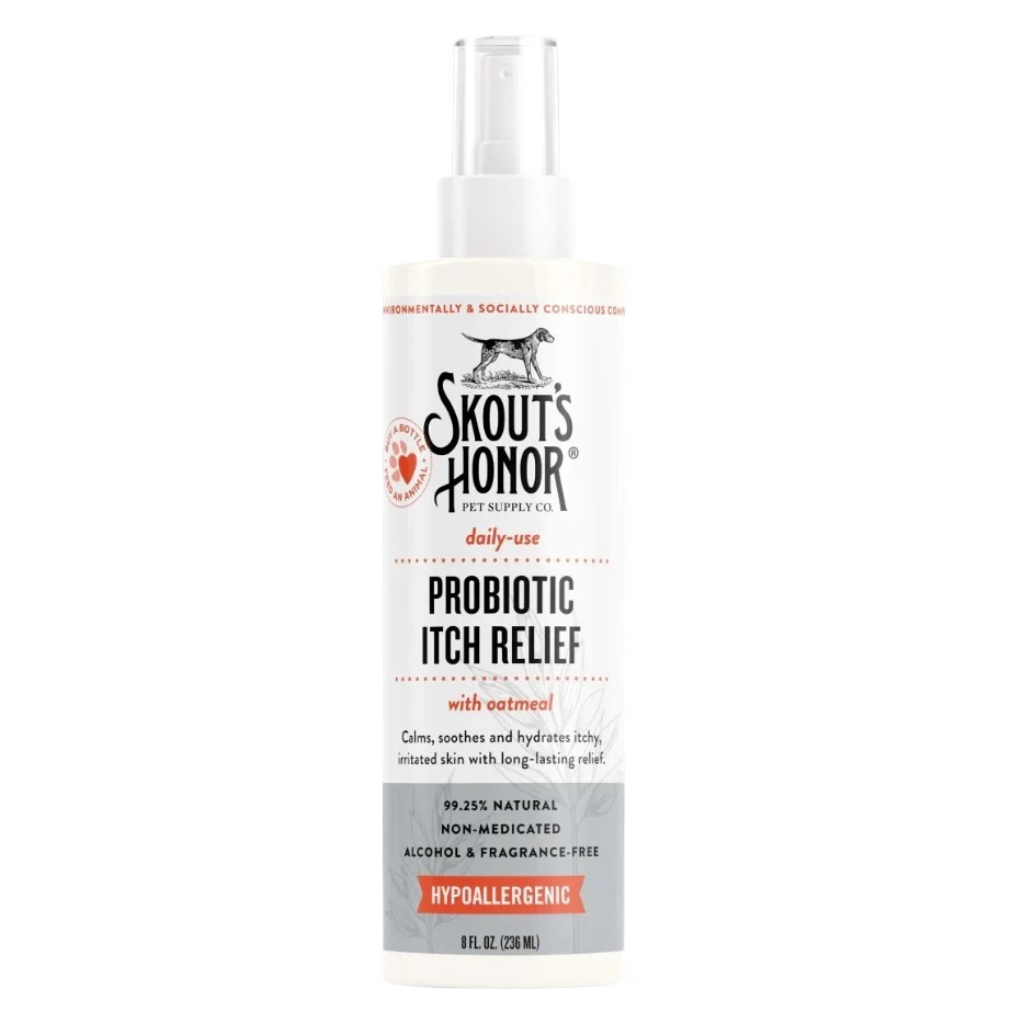 Refined Skout’s Honor Probiotic Itch Relief for Dogs Cats 8 oz. Lightweight