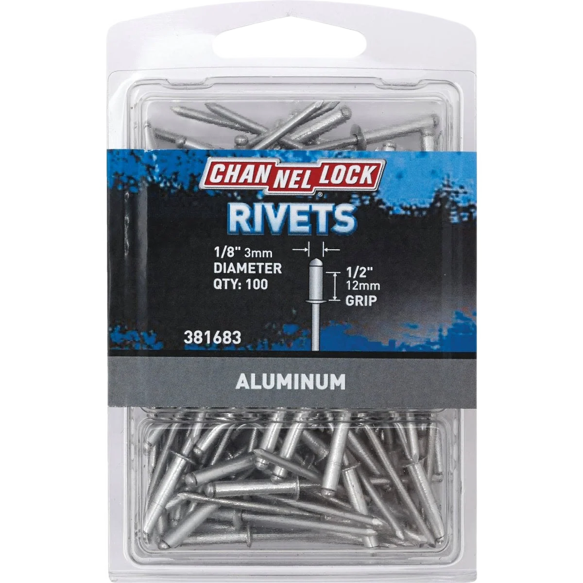 Superior Channellock 1 8 x 1 2 in. Grip Aluminum Multi-Grip POP Rivet 100-Pack Green