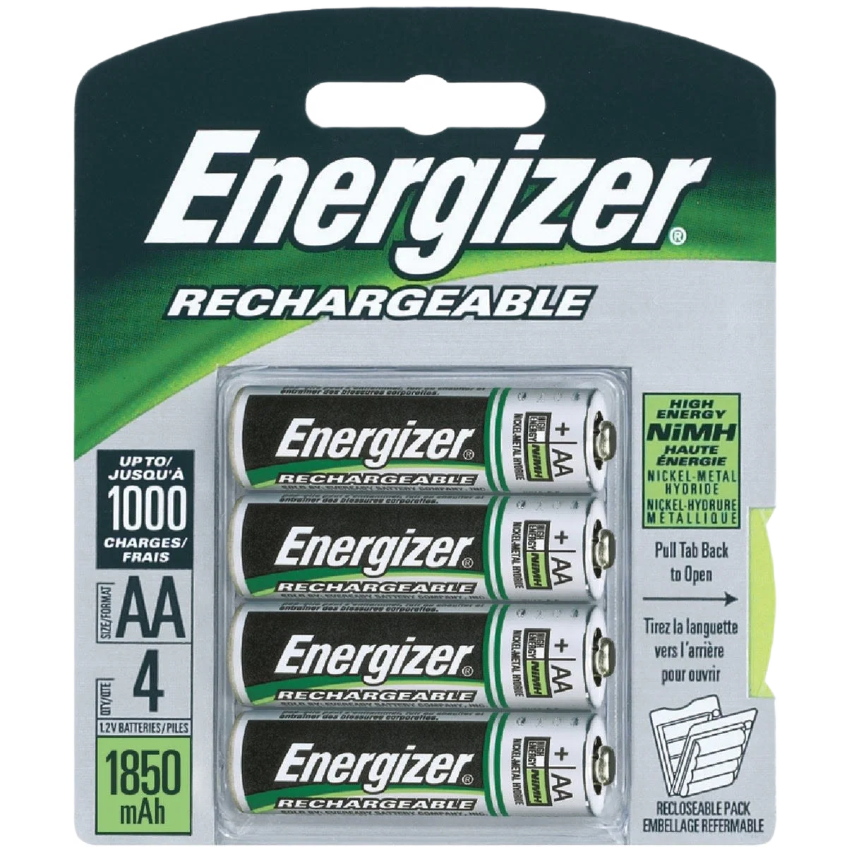 Elegant Energizer Power Plus AA Rechargeable Battery 4-Pack Next-Generation
