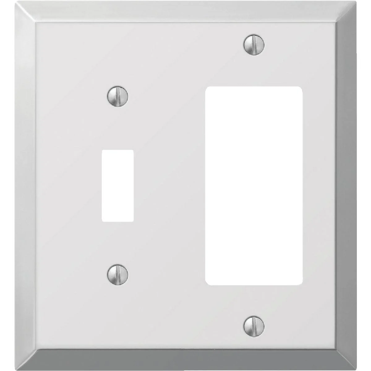 Smooth Amerelle 2-Gang Polished Chrome Stamped Steel Single Toggle Rocker Wall Plate Premium Material