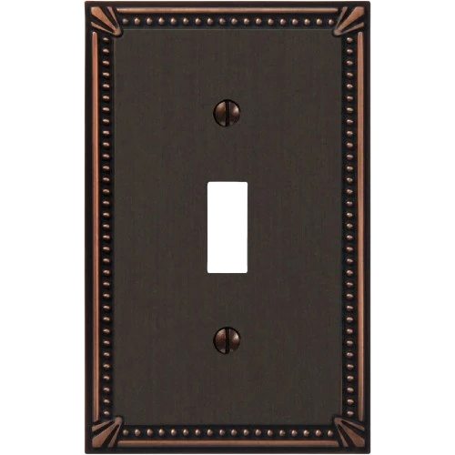 Proven Amerelle 1-Gang Aged Bronze Imperial Bead Metal Toggle Switch Wall Plate Eco-Friendly