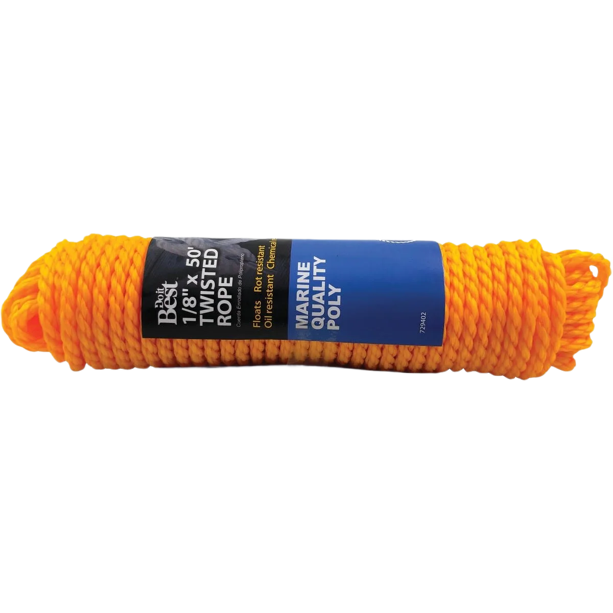 Solid Do it Yellow Twisted Polypropylene Packaged Rope 1 4 In. x 50 Ft. Versatile
