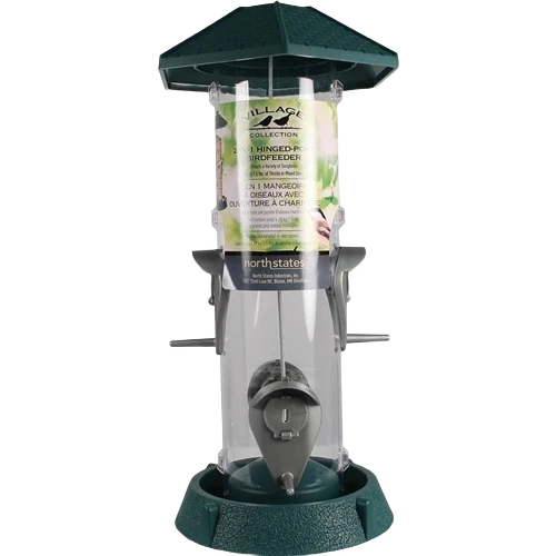 Recyclable North States 2-In-1 Hinged Green Bird Feeder 1.5 lb. Capacity Enhanced