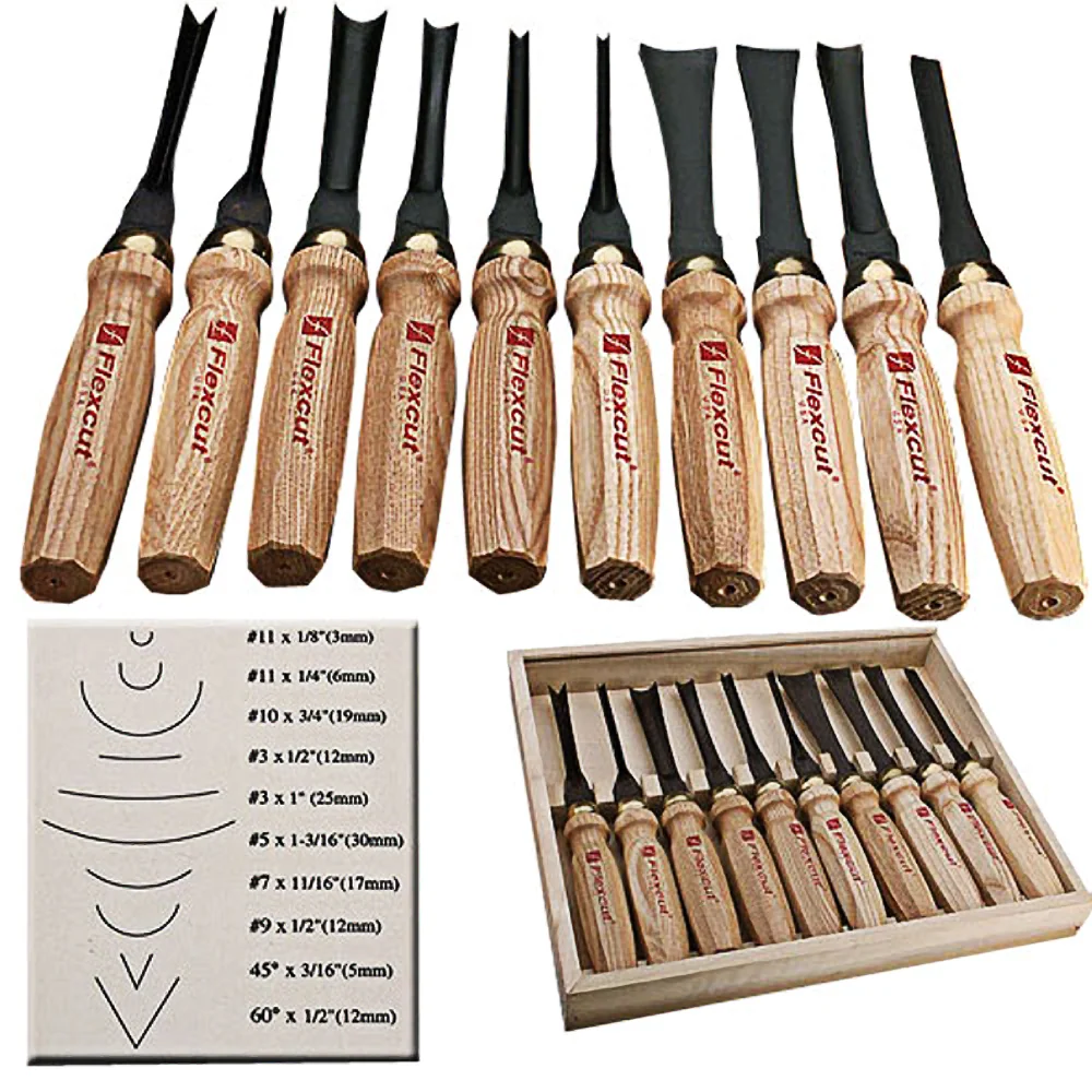 Lightweight Flexcut 10 Pc. Mallet Chisel Carving Set Responsible