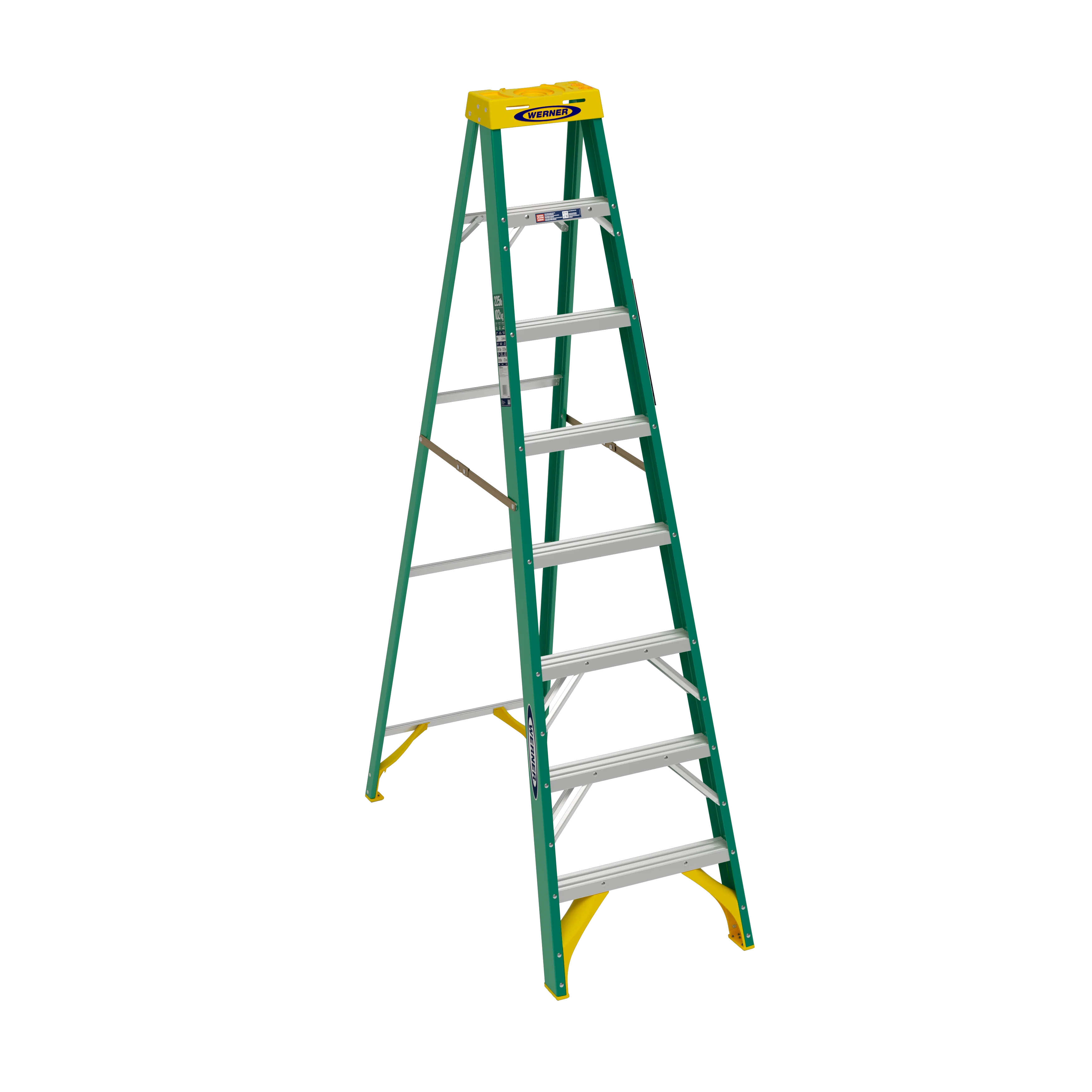 Superior Werner 8 ft. Fiberglass Type II Step Ladder 225 Lb. Capacity Classic