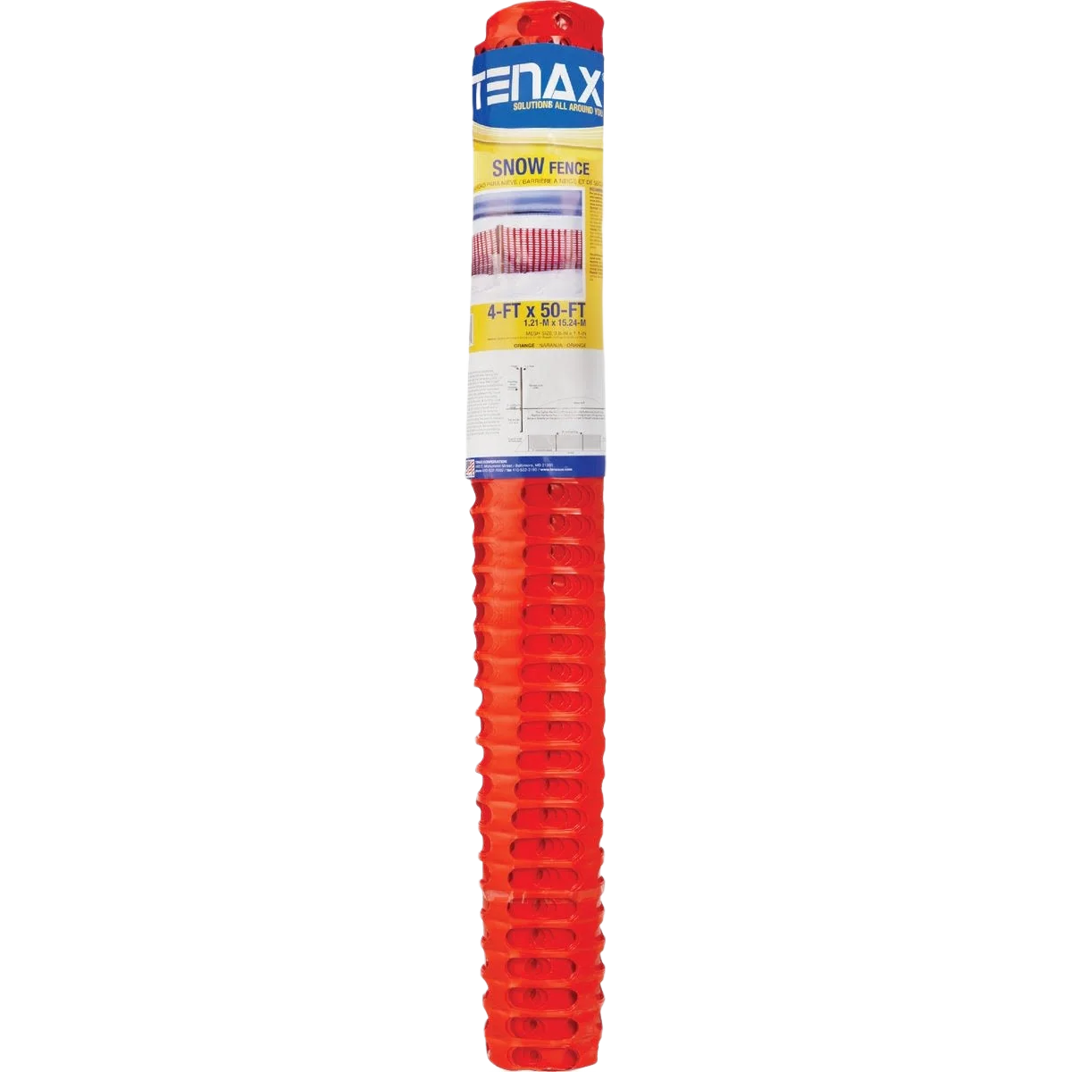 Trendy Tenax Saf-T-Sno Polyethylene Orange Snow Safety Fence 50 ft. Fast