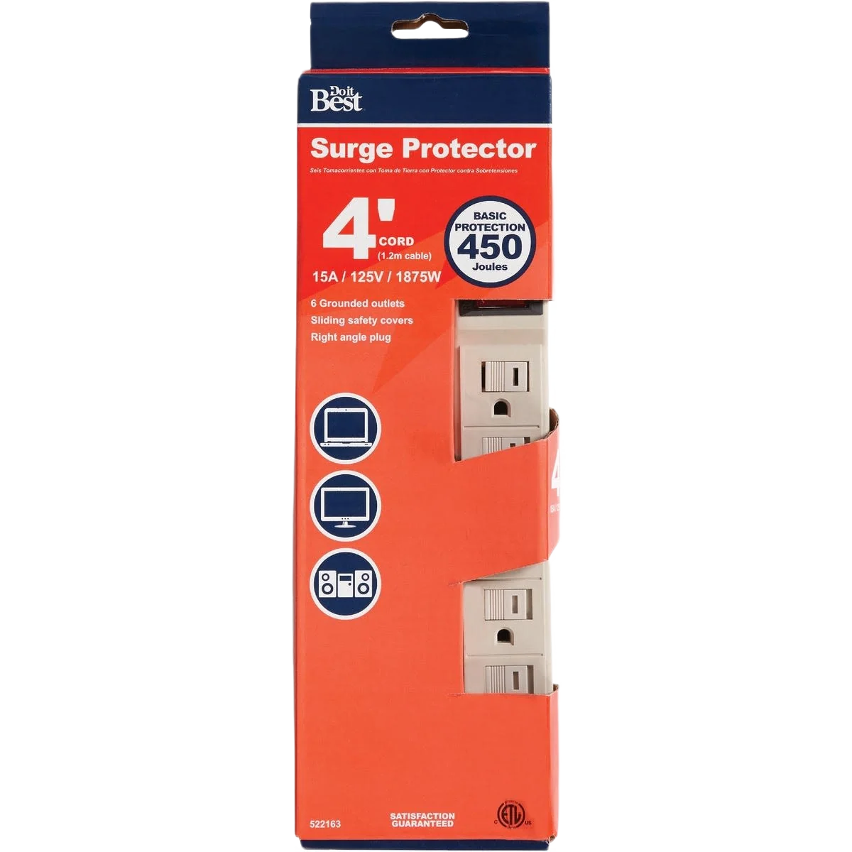 Effective Do it Tan 6-Outlet Power Surge Protector Strip with 4 ft. Cord High-Quality
