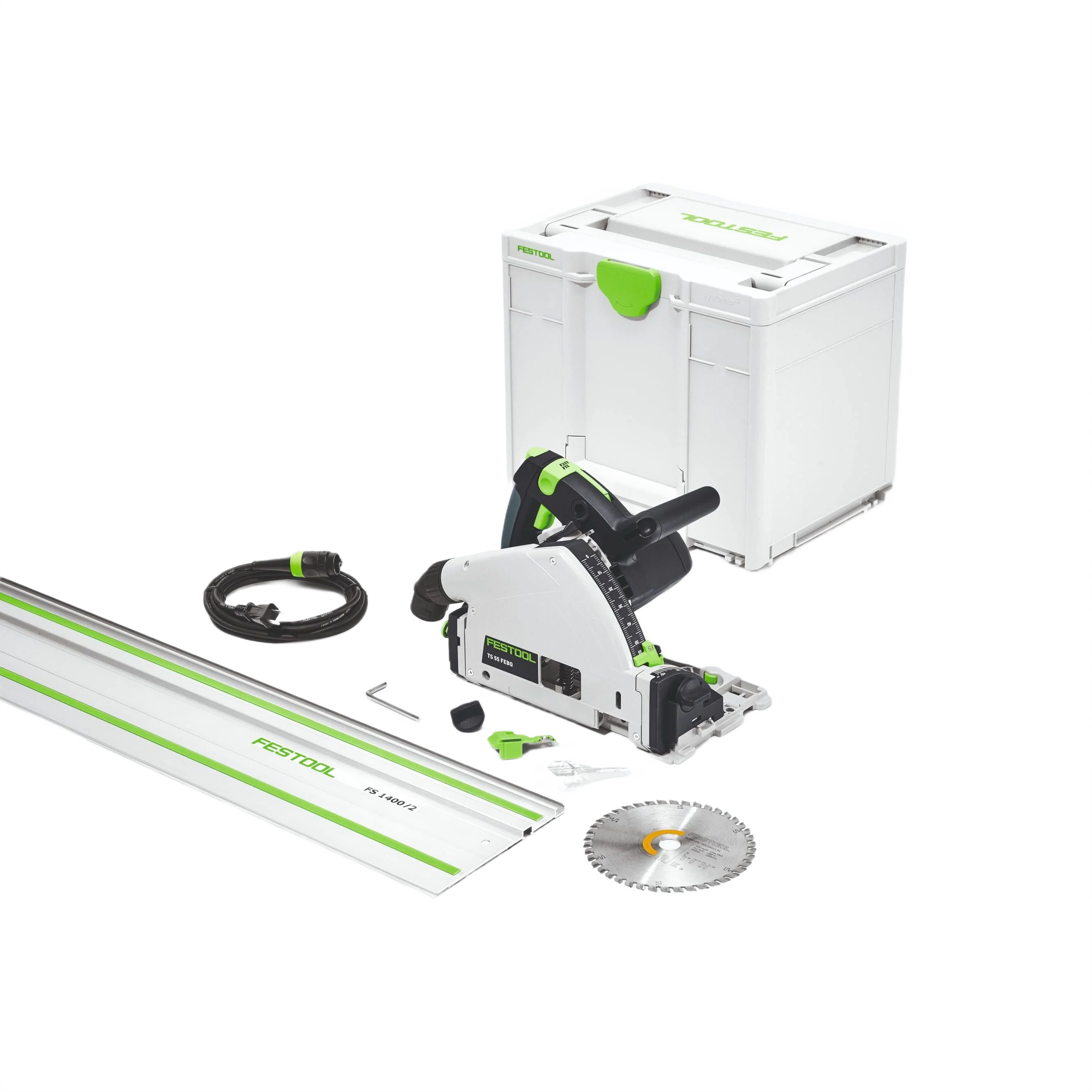 Natural Festool 577014 TS 55 FEQ-F-Plus-FS Plunge-Cut Track Saw Set w 55 Guide Rail Smooth