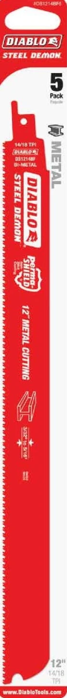 Artisan Diablo 12-In. Bi-Metal Med Metal Saw Blades 5-Pack Convenient
