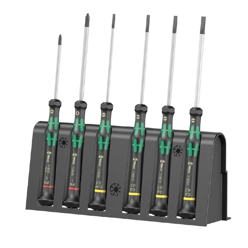 Official Wera Kraftform Micro Slotted Phillips Precision Screwdriver Set w Rack 7-PC Exceptional