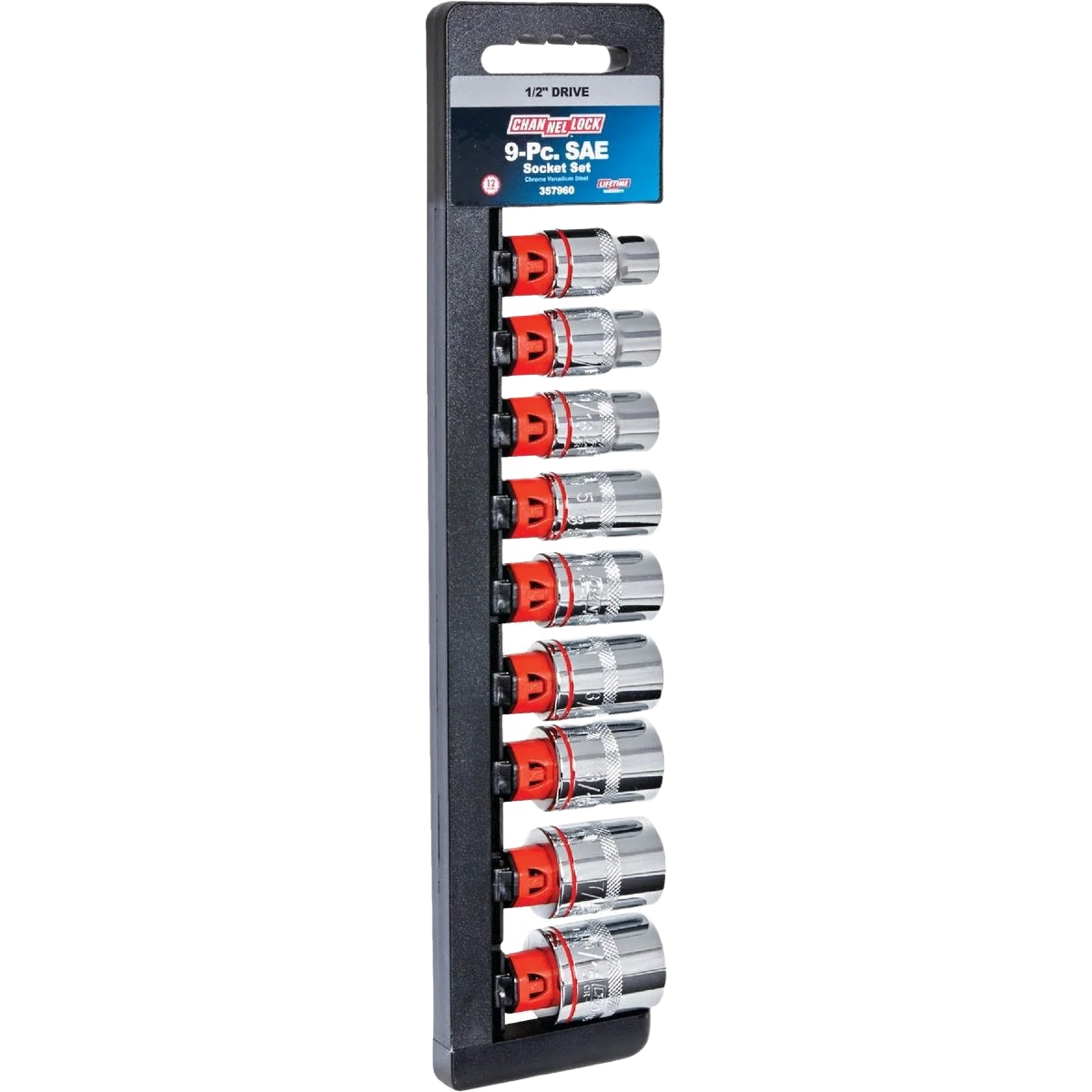 Expertly Made Channellock 1 2 in. Drive 12-Point Shallow Standard Socket Set 9-Piece Premium