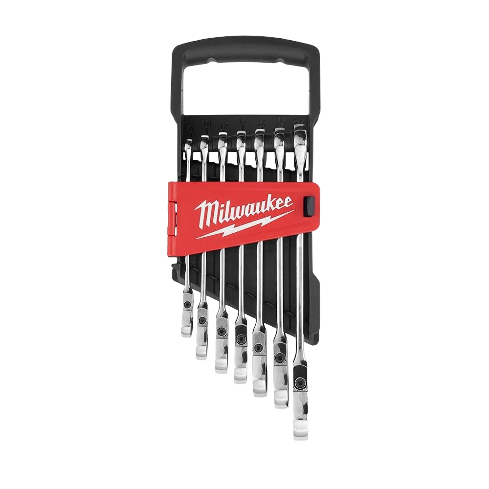 Original Milwaukee 7-PC Metric Flex Head Ratcheting Combination Wrench Set Pure