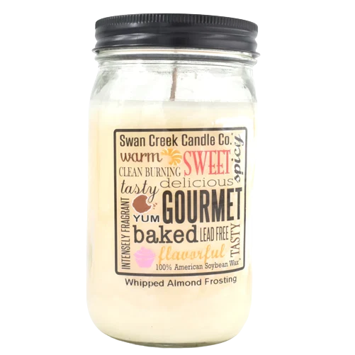 Functional Swan Creek Whipped Almond Frosting Pantry Jar Candle 12 oz. Environmentally Friendly