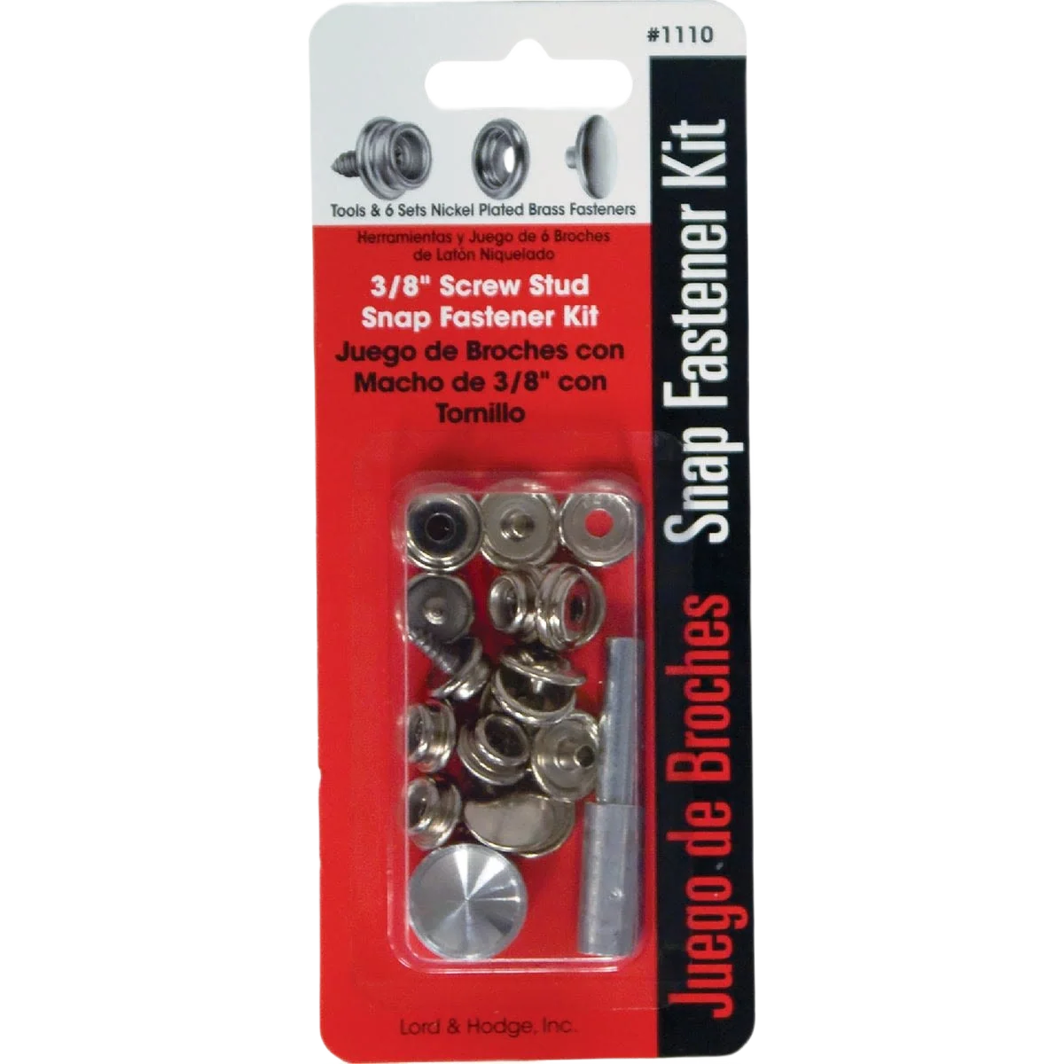 Consistent Lord Hodge Metal Snap Fastener Kit Canvas to Hard Surface 6-Ct Carefully Designed