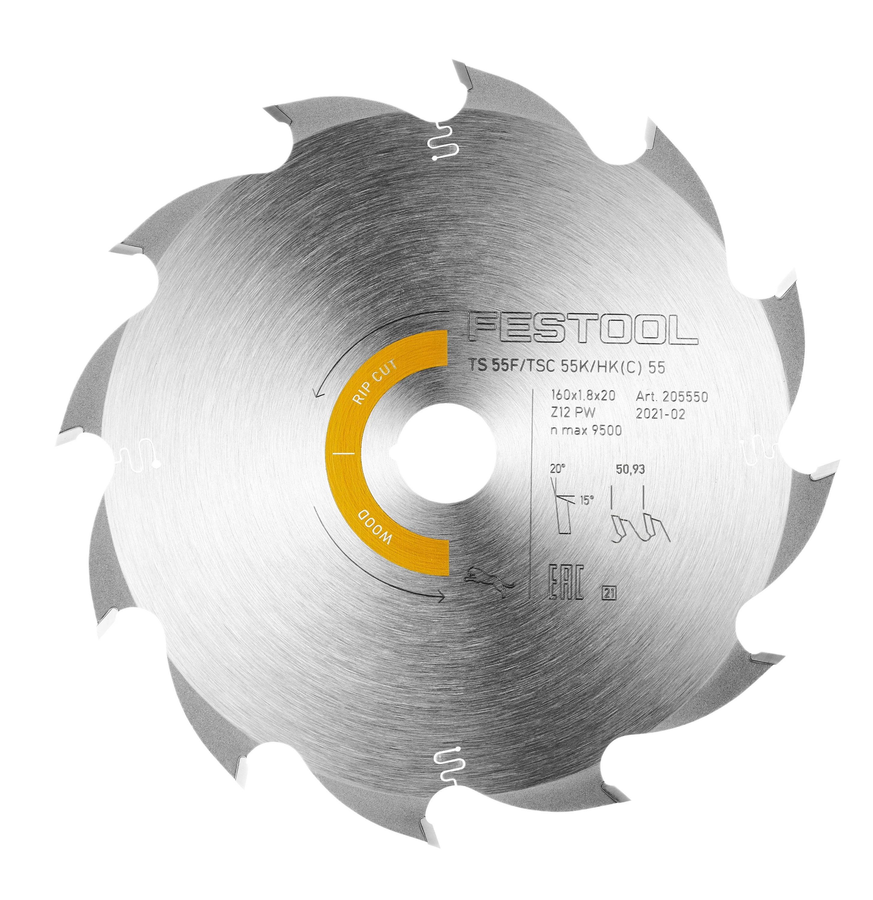 Smart Festool 205559 Panther Wood Rip Cut Saw Blade HW 160×1 8×20 PW12 Original Design