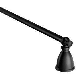 Minimalist Moen Matte Black Caldwell 24 Towel Bar Lightweight