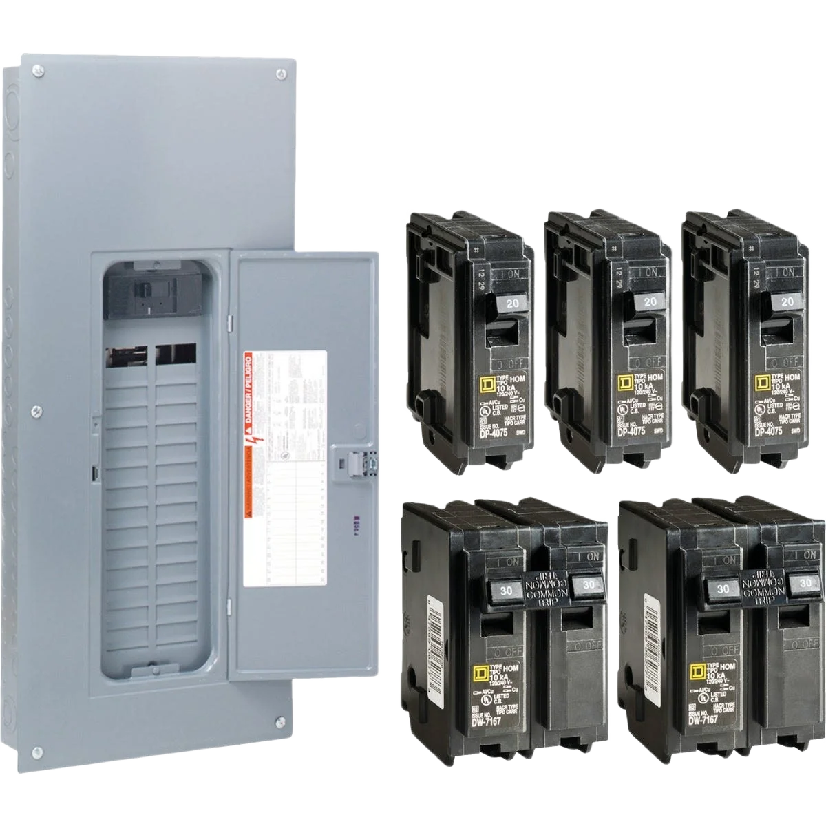 Clean Square D Homeline Value Pack Main Breaker Plug-On Neutral Load Center Long-Lasting