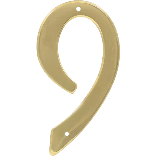 Effective Hillman 4-In. Nail-On Brass House Number 9 Smart