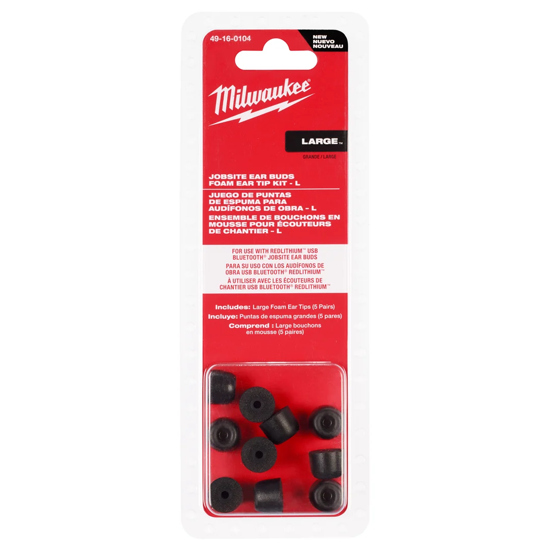 Refined Milwaukee Jobsite Ear Buds Ear Tip Kits Large Comfortable